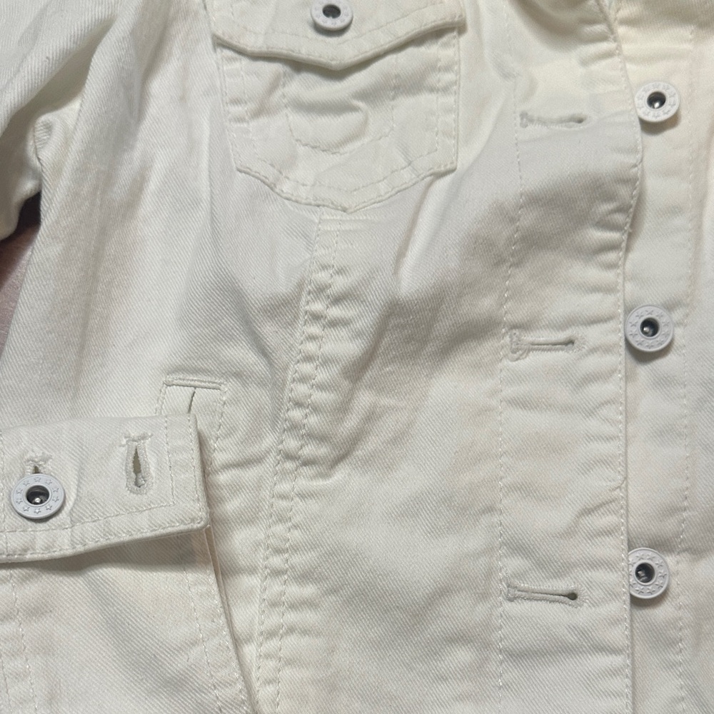 LOFT White Cotton Denim Jacket - Picture 3 of 5